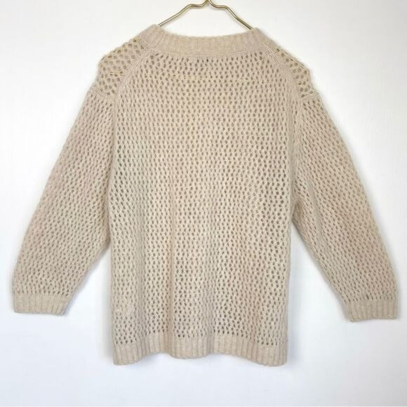 Babaton Aritzia Antiqua knit mesh wool top tan Oyster color Small - Picture 4 of 10